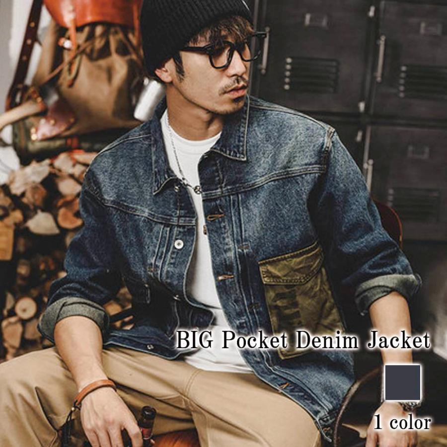 デニムジャケット メンズ BIGポケットデニムジャケット 30代 デニムジャケット メンズ BIGポケットデニムジャケット 30代