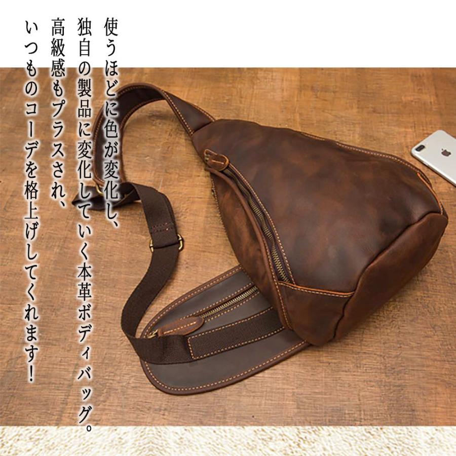 ボディバッグ メンズ 本革ワンショルダーバッグ 30代 防水 本革 軽い