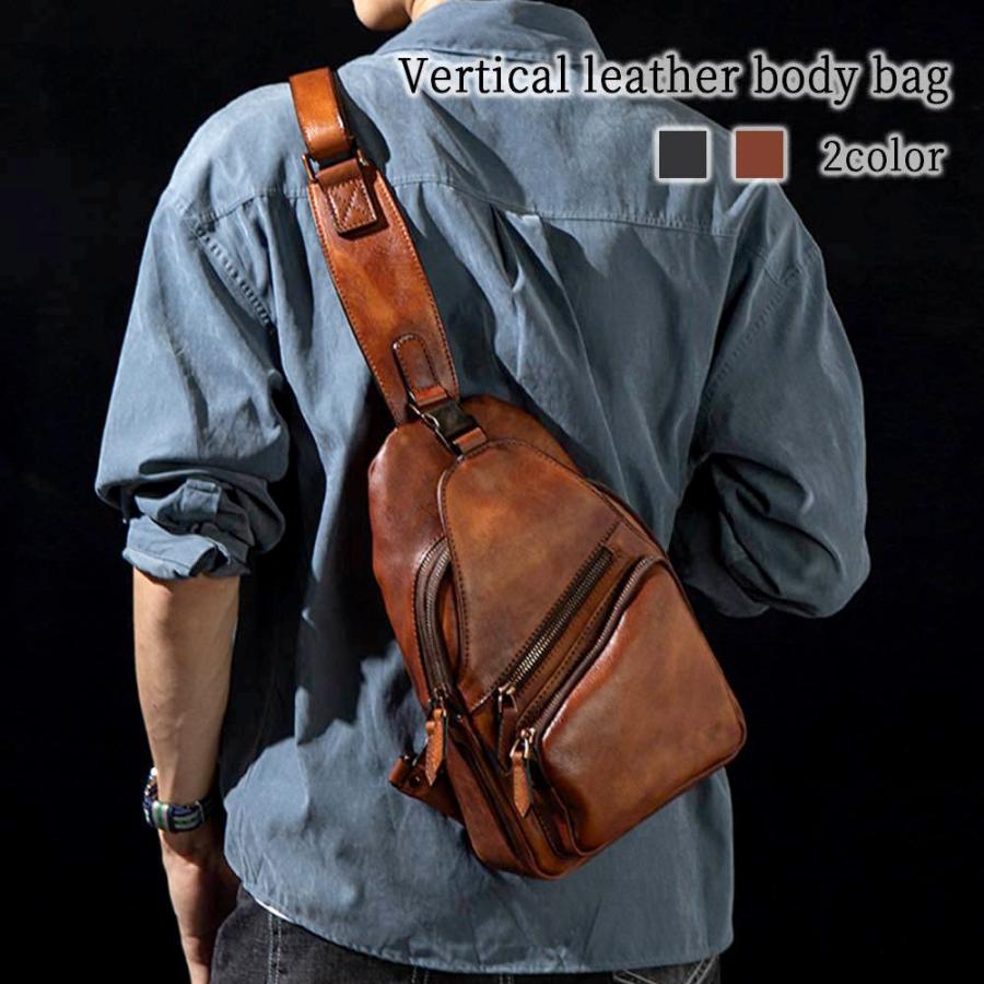 送料無料 ボディバッグ メンズ メンズ Eleganceの送料無料 レザー 夏 斜めがけ 小さめ Libm