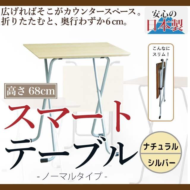 折り畳み式テーブル ハイテーブル 簡易テーブル 作業台 折りたたむと わずか厚さ6cm 耐荷重30kg テーブル角 W 62ta 日本国産 送料無料 W 62ta 1p 東京ファニチャー 通販 Yahoo ショッピング