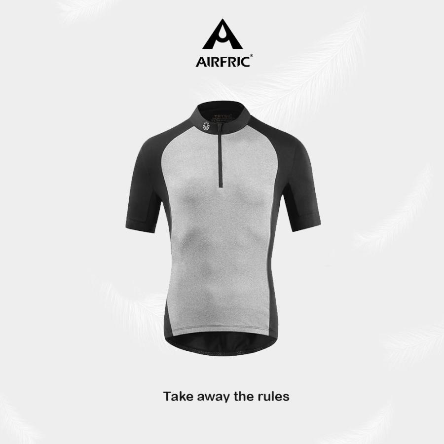<在庫一掃>AIRFRIC サイクルウェア フィットネス トレーニング サイクルジャージ 半袖 吸汗速乾 夏 メンズ 自転車 ロードバイク サイクリング 11621｜tokyofashion-bag｜02