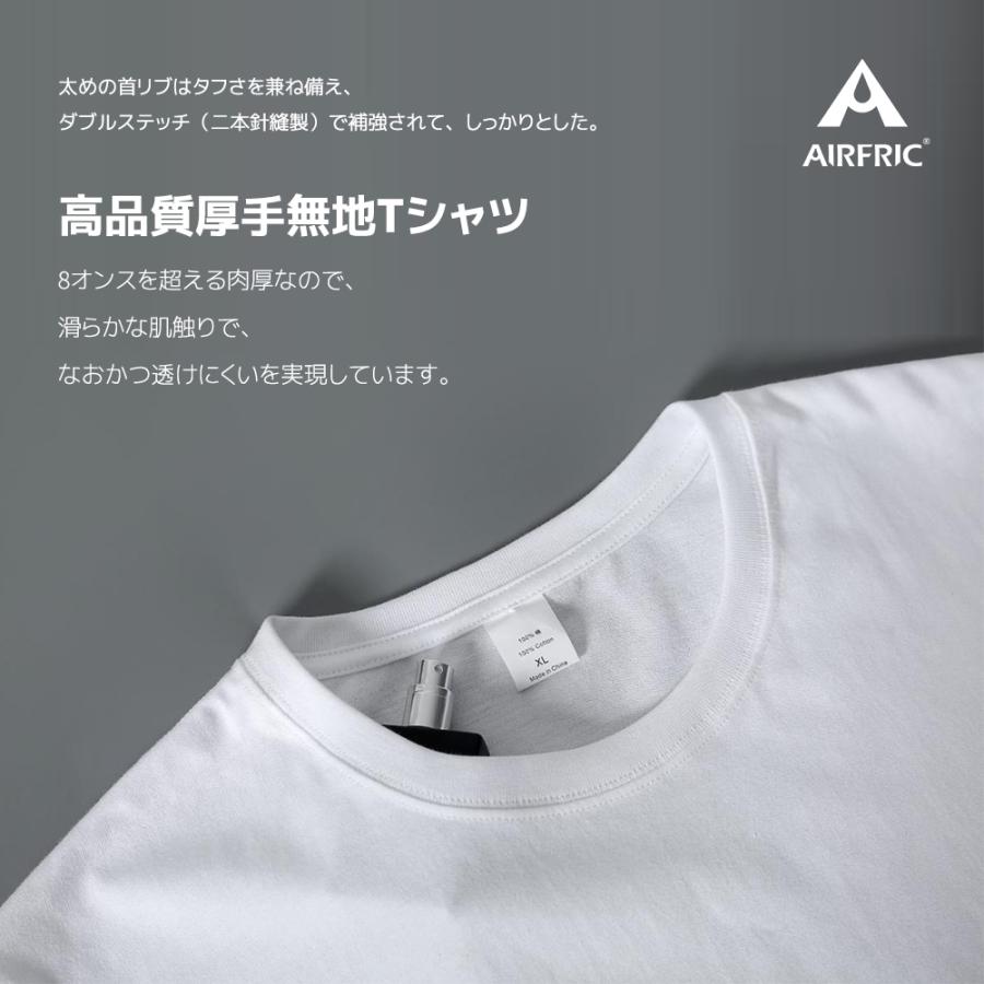 AIRFRIC Tシャツ 無印 無地 会員価格限定 綿 100% 大きいサイズ インナーシャッツ メンズ レディース 男女兼用 夏 トップス クルーネック コットン  20st01｜tokyofashion-bag｜06