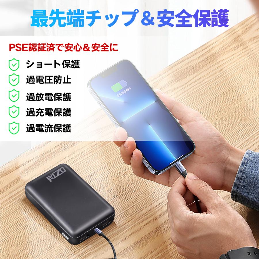 モバイルバッテリー スマホ充電器 電熱ウェア 電熱ベスト 対応 15800mAh 小型 大容量 2.1A急速充電 スマホ充電器 コンパクト 軽量 残量表示 旅行 出張｜tokyokikakutenpo｜07