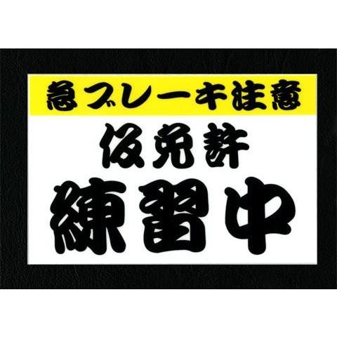 仮免許練習中　大　ステッカー｜tokyomach7