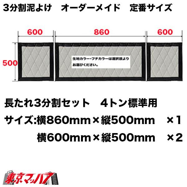 泥除け 超厚 長たれ3分割セット 4トン標準用 サイズ:横860mm×縦500mm 