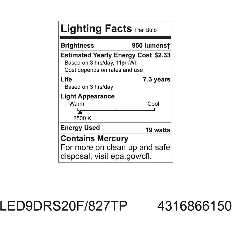 GE Lighting 66150 Energy Smart LED 9-Watt (36-watt replacement) 360-Lumen R20 Floodlight Bulb with Medium Base  1-Pack　並行輸入品｜tokyootamart｜04