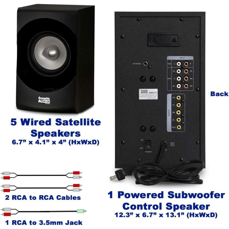 海外注文 Acoustic Audio AA5171 5.1 Surround Sound Bluetooth Home Entertainment System　並行輸入品