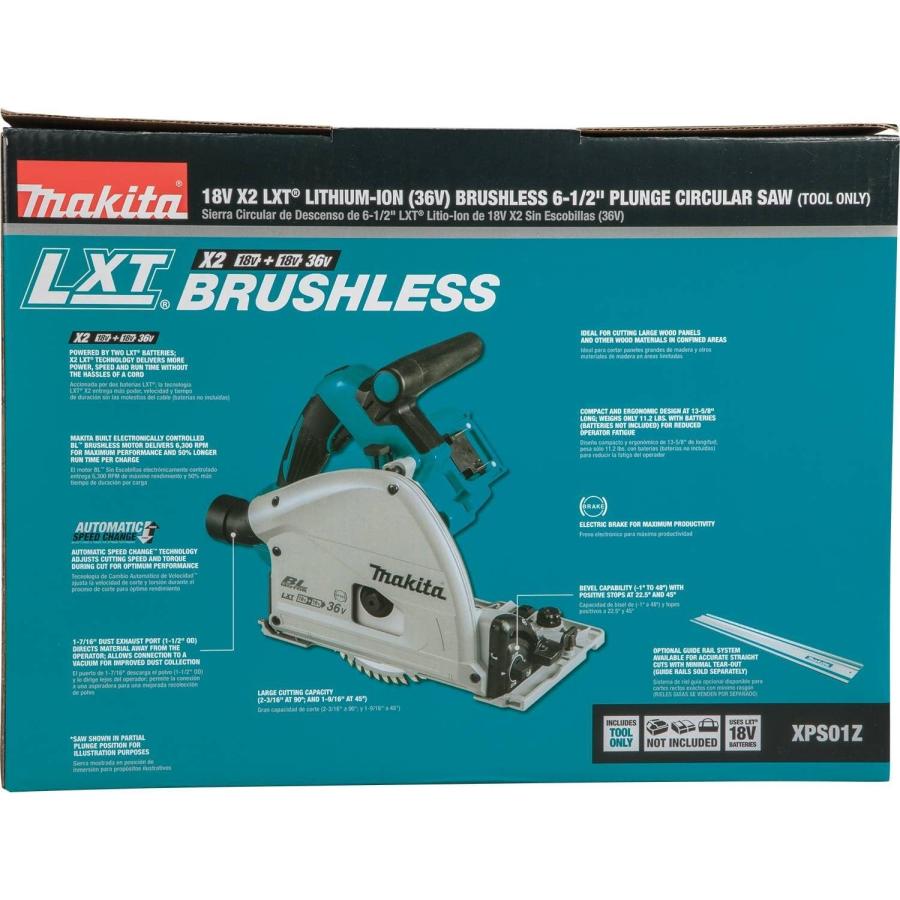 Makita XPS01Z 36V (18V X2) LXT Brushless 6-1/2inch Plunge Circular Saw  Tool Only　並行輸入品｜tokyootamart｜10