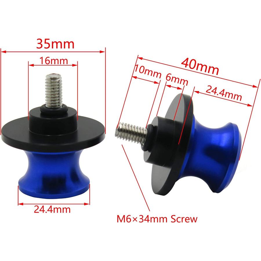 ネット限定販売 XKH- 6mm - Universal CNC Swingarm Stand Spools Slider Compatible with Aprilia Triumph Blue [B076GZ8XD6]　並行輸入品