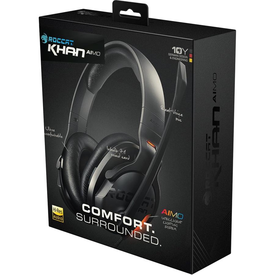 ROCCAT Khan AIMO - 7.1 Surround Gaming Headset  Hi-Res Sound  USB  AIMO LED Illumination  Mutable Real-Voice Microphone  Black　並行輸入品｜tokyootamart｜07