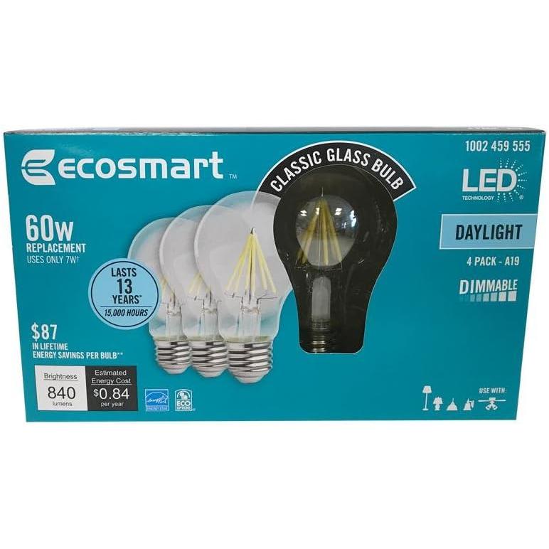 Ecosmart 60W LED Daylight Vintage A19 (60)　並行輸入品｜tokyootamart｜02