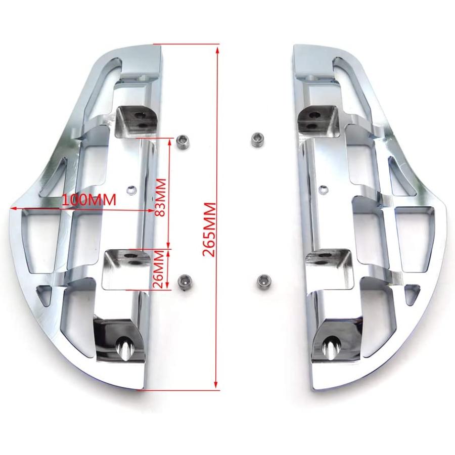 ネット通販で正規取扱店 XKMT- Shark Fin Dominator Leaf Passenger Footboard Compatible With Harley 1986-2019 Touring Road King Chrome　並行輸入品