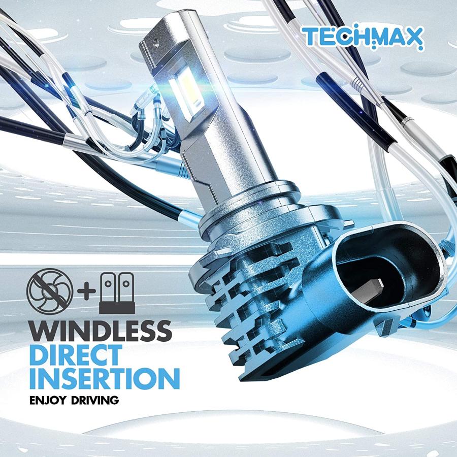 TECHMAX 9005 LED Headlight Bulbs  Windless Direct Insertion 10000LM 50W 6500K Xenon White HB3 of 2 Halogen Replacement　並行輸入品｜tokyootamart｜07