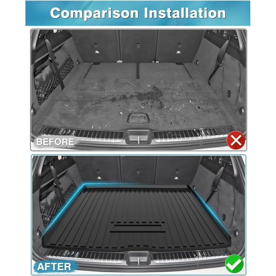 Mixsuper Custom Fit Cargo Liner for 2020-2024 Mercedes-Benz GLE Class 5 Passenger GLE Trunk Liner All Weather Durable Odorless 3D Anti-Slip Rear Tr｜tokyootamart｜03