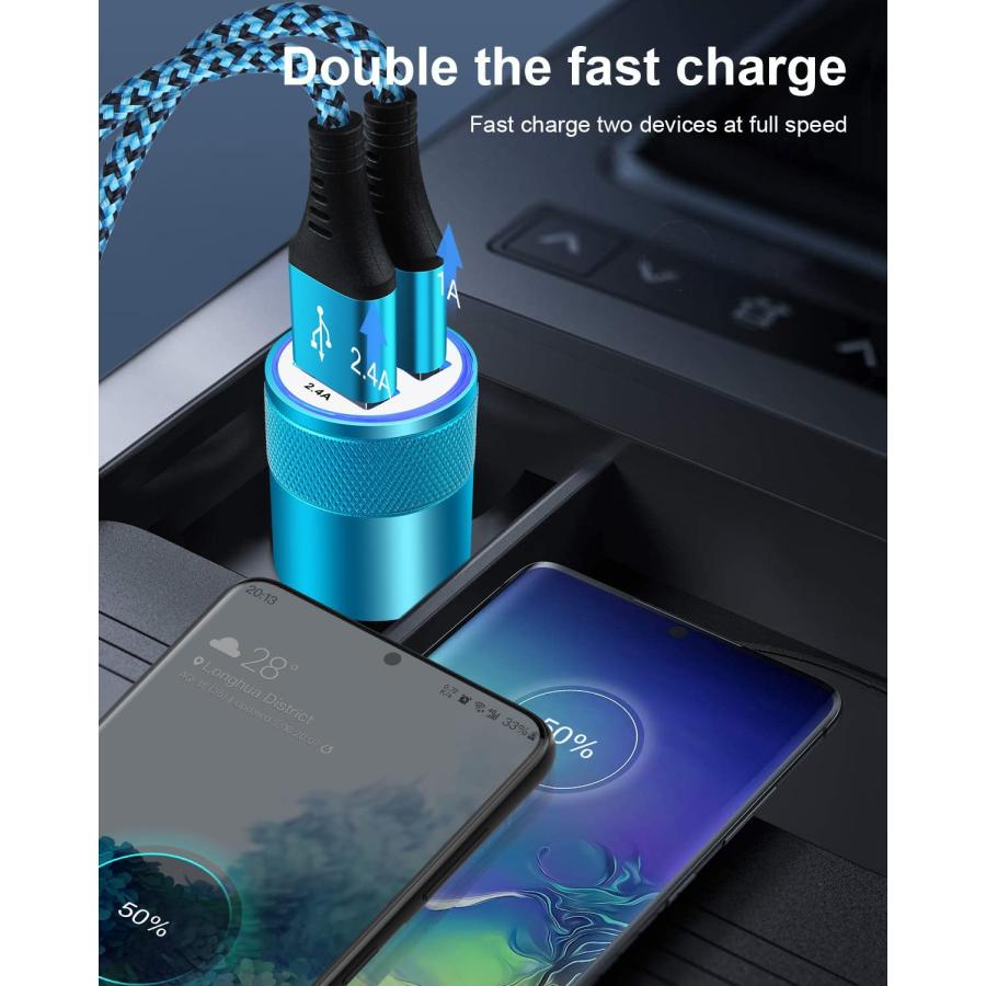 ライター充電器アダプター USBカーチャージャー AILKIN 3.4a 急速充電 デュアルポート Cargador de Carro iPhone SE 11Pro Max 10 X XR XS Max 8 Plus 7s 6s iP｜tokyootamart｜06