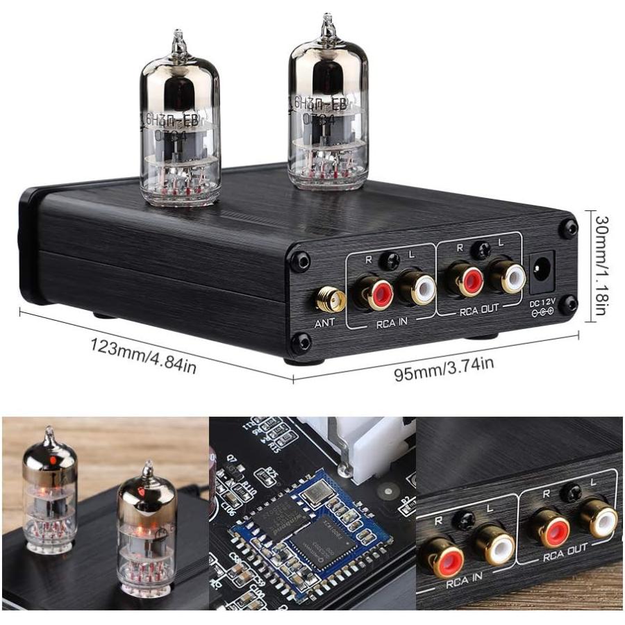 AIYIMA Tube T7 Audio 6N3 Tube Preamp Bluetooth 5.0 Warm Vacuum Buffer Preamplifier with Treble Bass Tone for Home Theater System　並行輸入品｜tokyootamart｜02