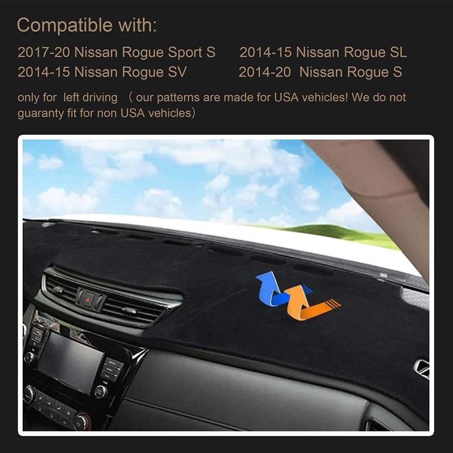 SPEEDWOW Dashboard Dash Board Cover Mat Carpet Compatible with 2014-2020 Nissan Rogue Sport SUV　並行輸入品｜tokyootamart｜04