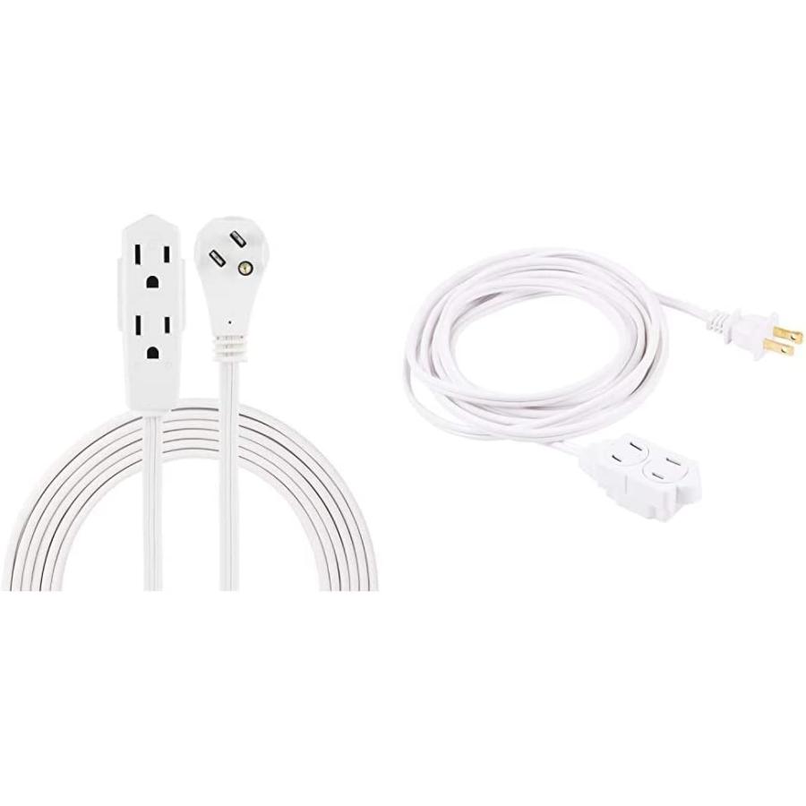 GE Indoor Office Extension Cord & 12 Ft Extension Cord 3 Outlet Power