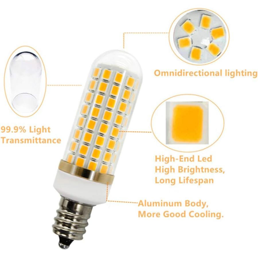 E12 LED Bulbs 8W Dimmable Candelabra Light Bulbs Equivalent 75W Halogen