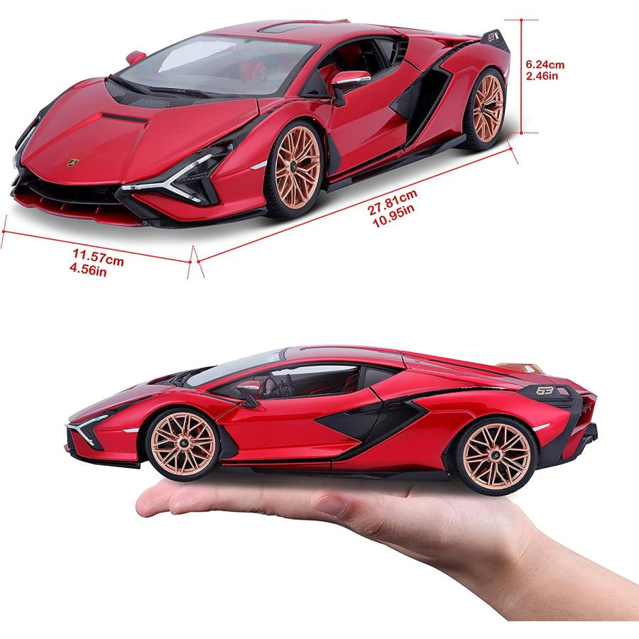 最新ショップニュース Bburago Lamborghini Sian FKP 37 Red with Copper Wheels 118 Diecast Model Car 11046 TY-18-11046R　並行輸入品