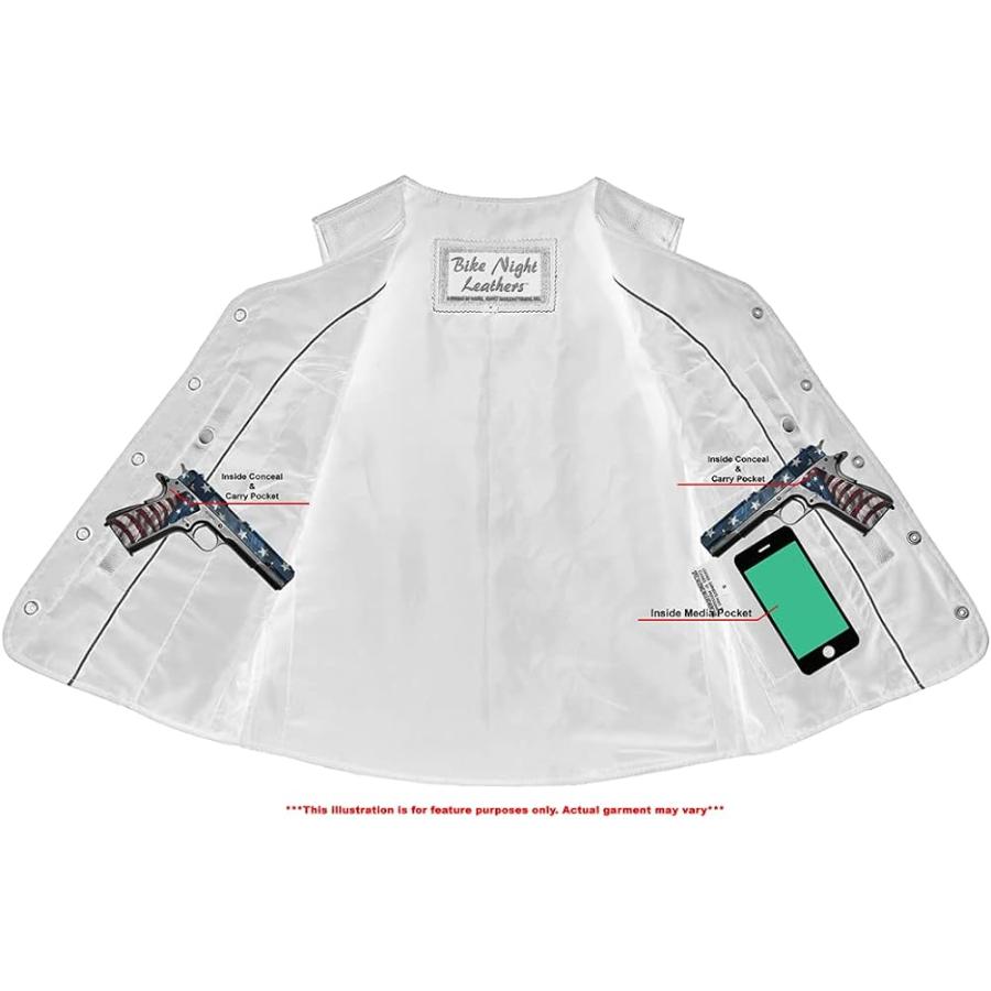 売上No.1 Daniel Smart Motorcycle Vest for Women Open Neck Leather Vest with Unique Design and Concealment Armory Pockets　並行輸入品
