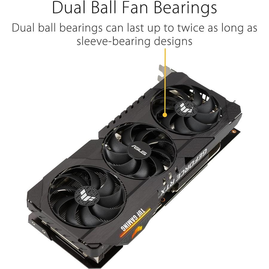 ASUS TUF Gaming NVIDIA GeForce RTX 3070 Ti OCエディション グラフィックスカード (PCIe 4.0 8GB GDDR6X HDMI 2.1 DisplayPort 1.4a デュアルボールファン｜tokyootamart｜05