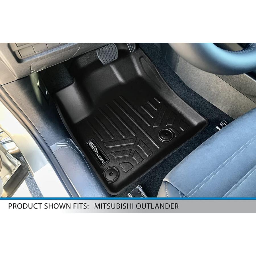 SMARTLINER Custom Fit Floor Mats 2 Rows and Cargo Liner Behind 3rd Row Set Black Compatible with 2022-2023 Mitsubishi Outlander　並行輸入品｜tokyootamart｜02