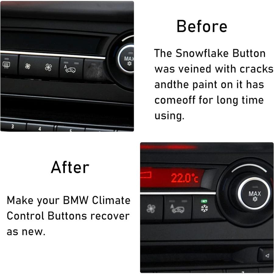Jaronx BMW スノーフレークボタン 気候コントロールパネルボタン ACボタン BMW X5 E70 2006-2013 X6 E71 2007-2014に対応 (1個)　並行輸入品｜tokyootamart｜02