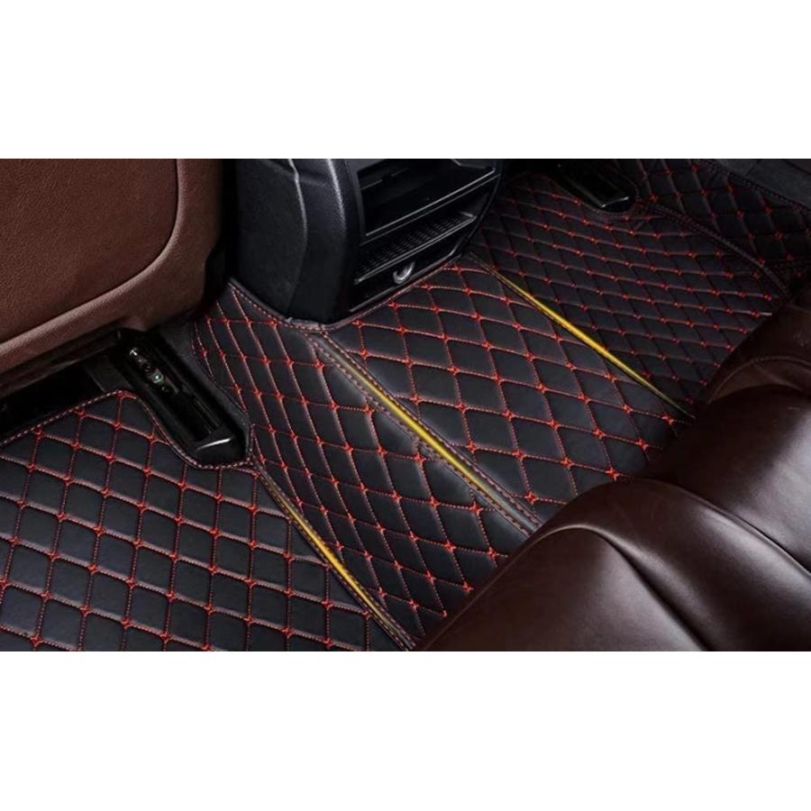 楽ギフ_包装 Yaruicar Fit for Tesla Model 3 Model S Model X Model Y 2012-2022 All Weather Leather Car Mat Non-Slip Fully Surrounded Waterproof (Black Red)