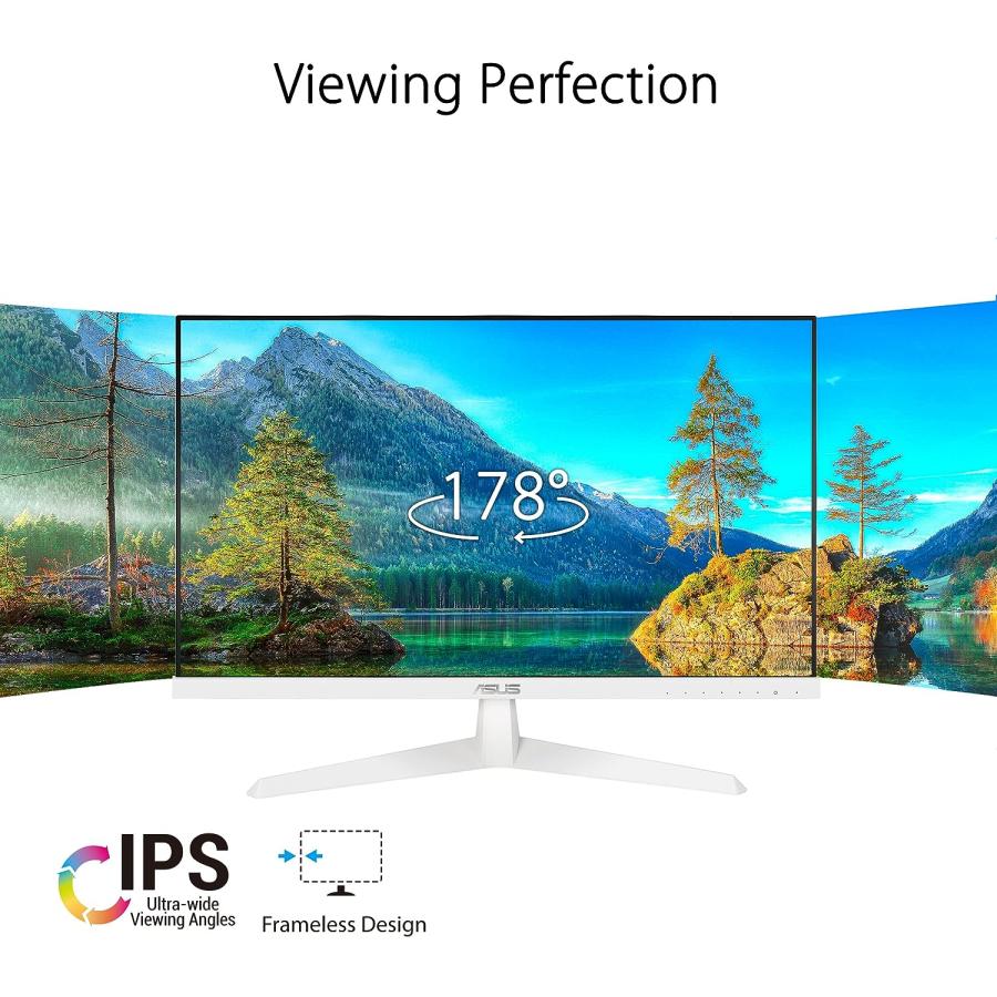 ASUS VY249HE-W 23.8” 1080P Monitor - White  Full HD  75Hz  IPS  Adaptive-Sync/FreeSync  Eye Care Plus  Color Augmentation  Rest Reminder  HDMI  VG｜tokyootamart｜03