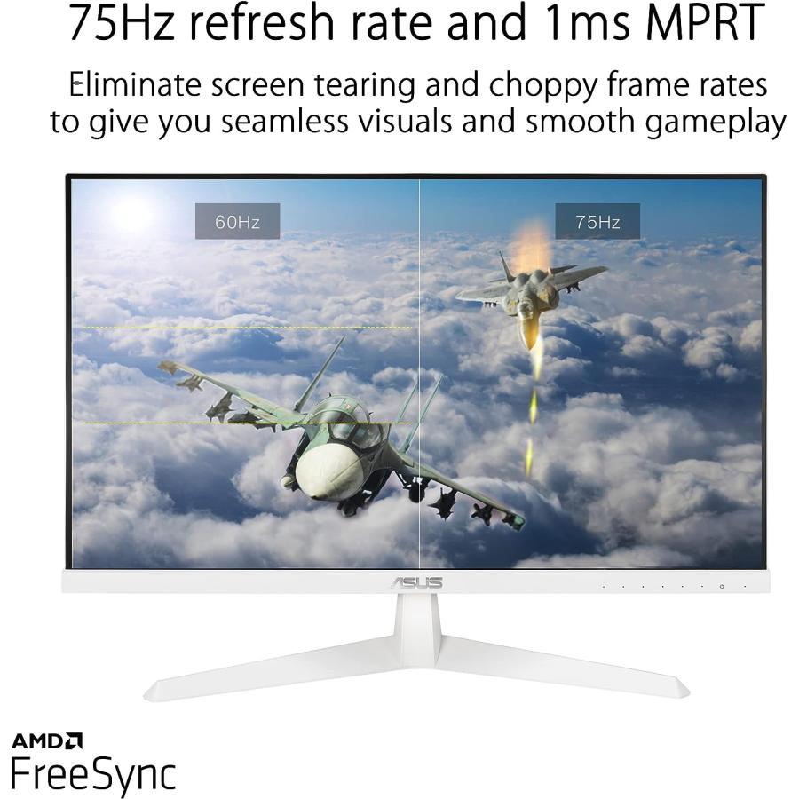 ASUS VY249HE-W 23.8” 1080P Monitor - White  Full HD  75Hz  IPS  Adaptive-Sync/FreeSync  Eye Care Plus  Color Augmentation  Rest Reminder  HDMI  VG｜tokyootamart｜04