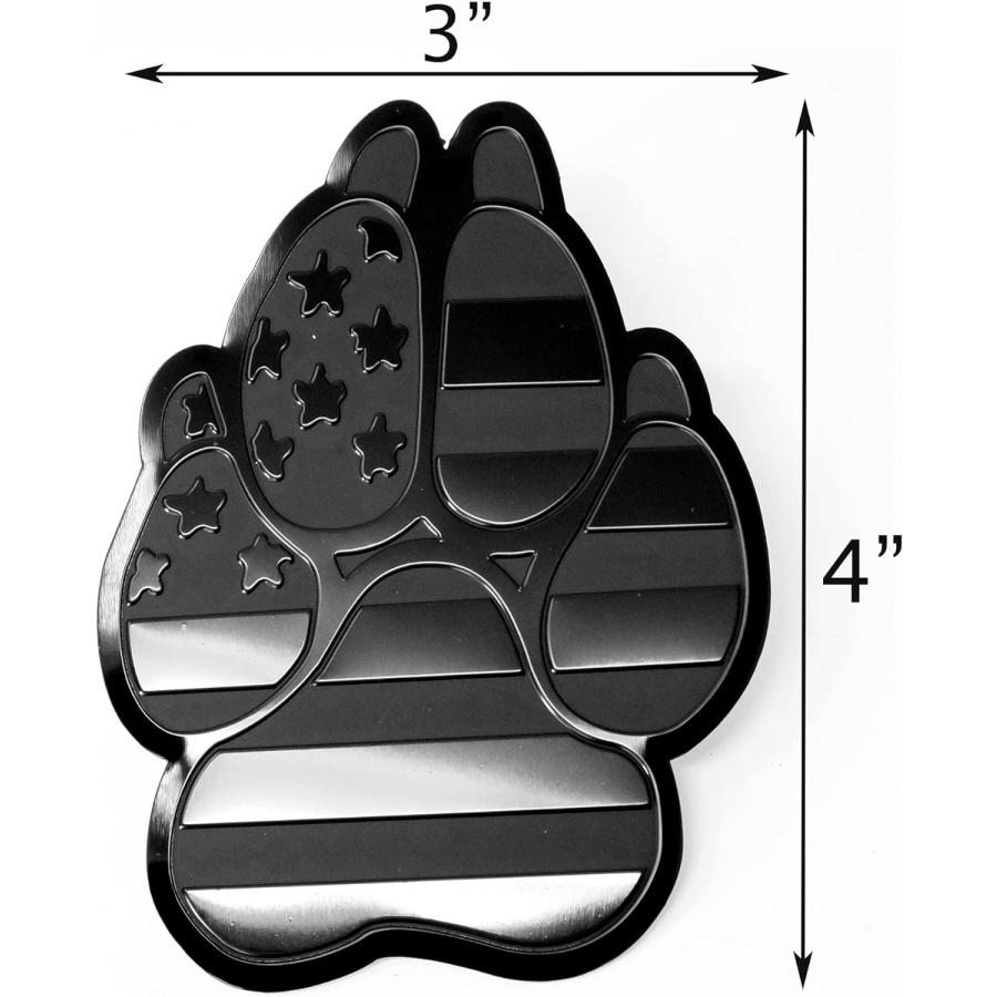 eVerHITCH American Metal Flag Dog Paw K9 Unit Auto Fender Emblem for Cars Trucks (3inchx4inch  Black)　並行輸入品｜tokyootamart｜02