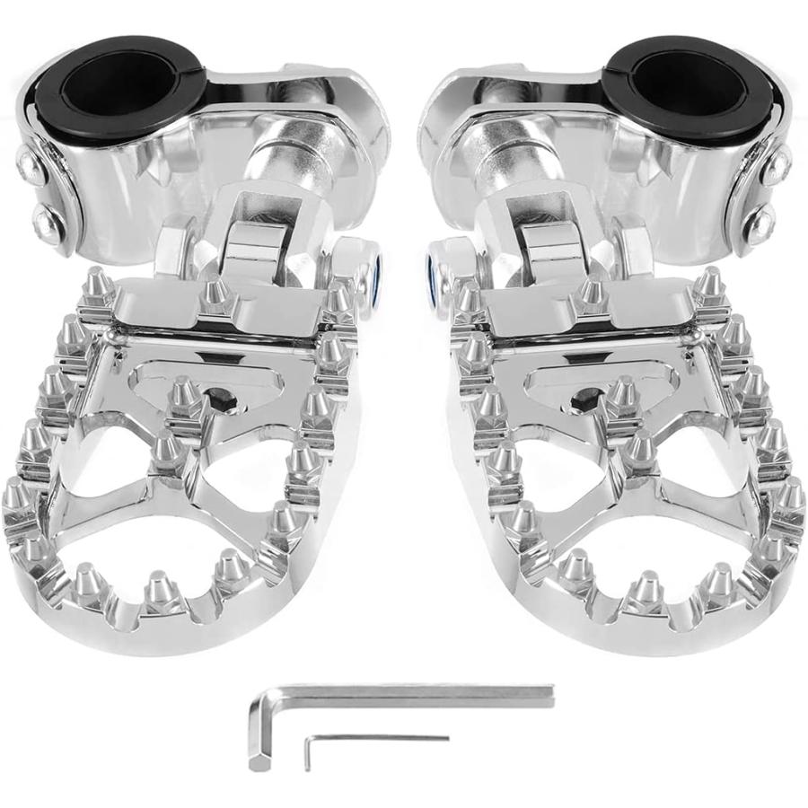 MX Chopper Bobber Style CNC Wide Fat Foot Pegs with Adjustable Highway Bar Footpeg Mount Kit for Davidson Road King Street Glide Kawasaki Suzuki 25｜tokyootamart｜05