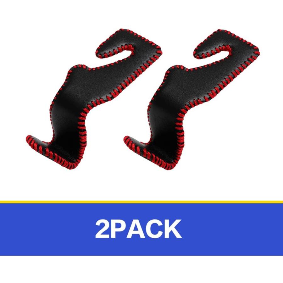 VARGTR 2 PCS Leather Car Seat Hooks Car Headrest Seat Hook Car Vehicle Back Seat Headrest Hanger Holder Hook Back Seat Organizer Storage Holder for H｜tokyootamart｜04