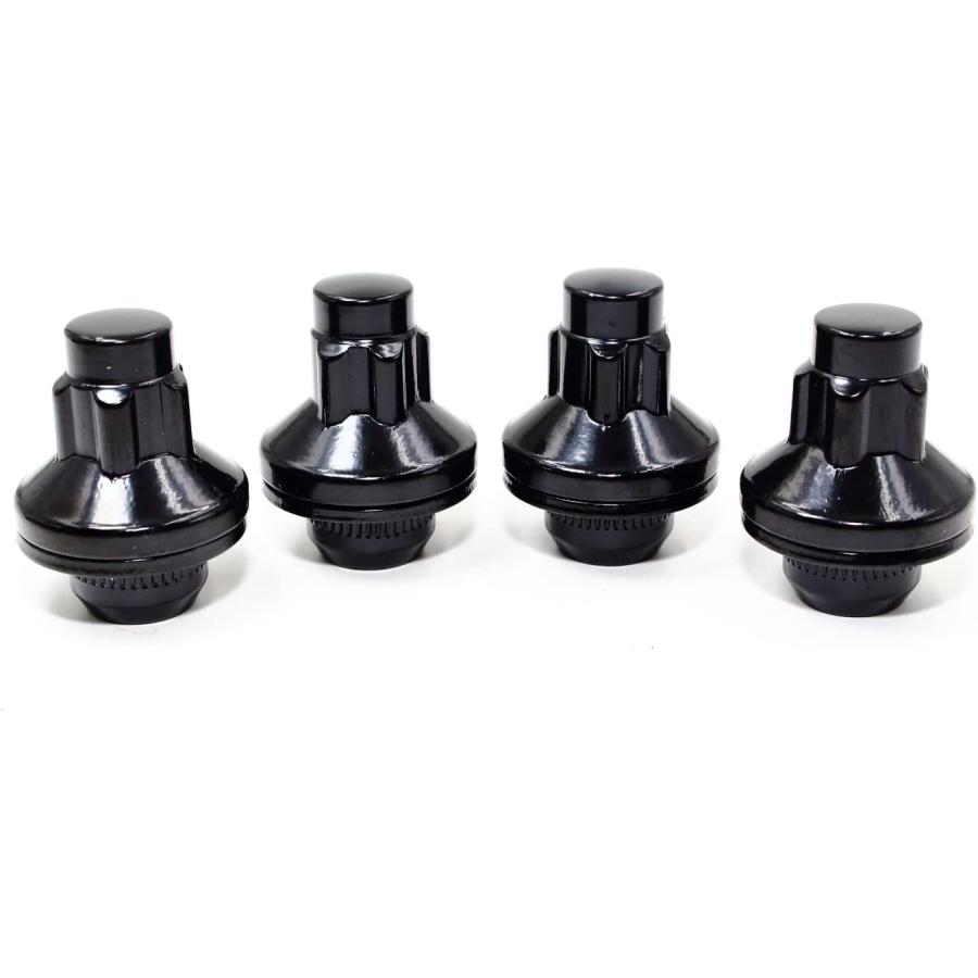 Set of 4 Veritek 14x1.5mm 1.85 Inch 47mm Length w/ 2 Keys 22mm 21mm Key Hex OEM Mag Washer Style Factory Replacement Black Wheel Locks for Toyota Seq｜tokyootamart｜02