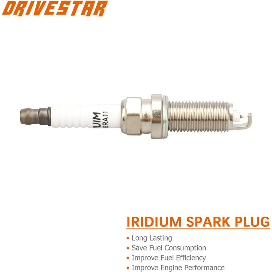 DRIVESTAR UF549 Ignition Coil Pack and Iridium Spark Plugs for