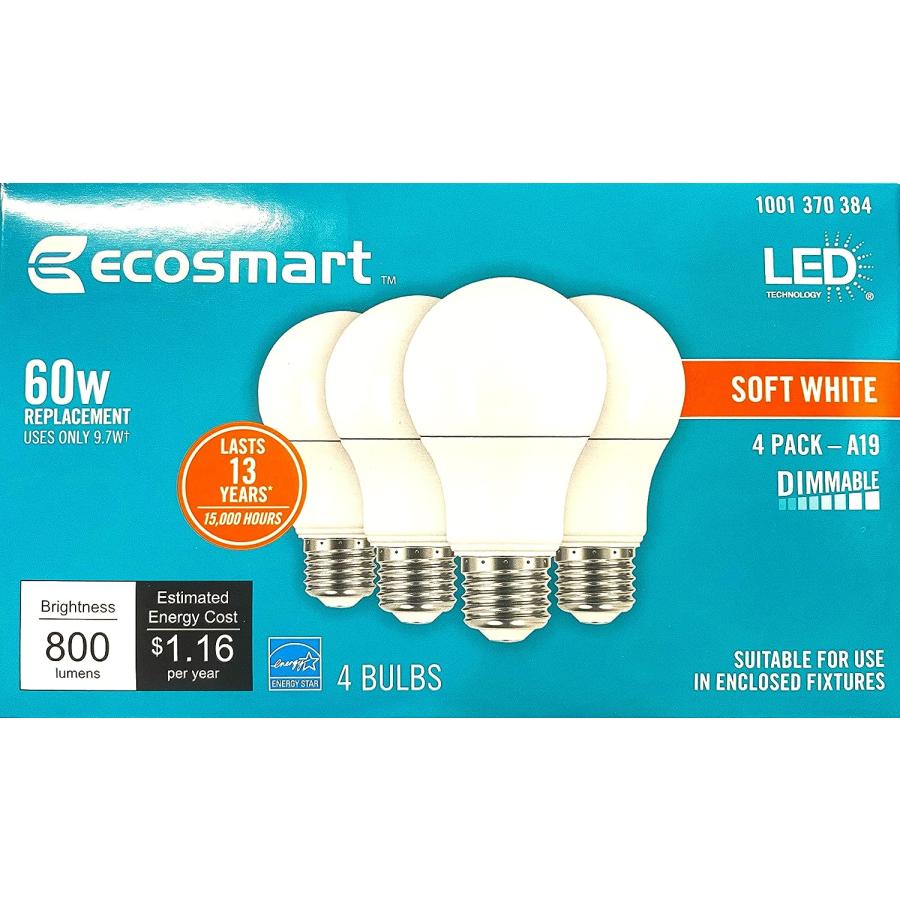 EcoSmart 60W Equivalent Soft Wite A19  Dimmable LED Light Bulb (16 Pack)　並行輸入品｜tokyootamart｜04