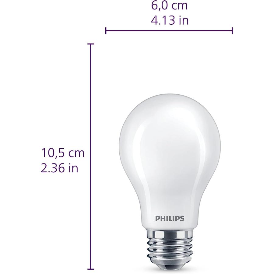 Philips LED Flicker-Free Frosted Dimmable A19 Light Bulb - EyeComfort Technology - 800 Lumen - Soft White (2700K) - 8W=60W - E26 Base - Title 20 Ce｜tokyootamart｜04