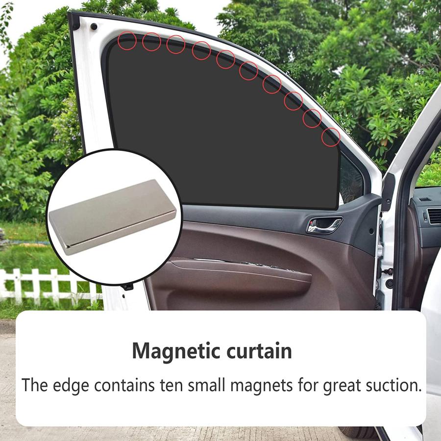 2Pack Car Side Window Sunshade  Summer Magnetic Sunscreen Car Curtains - Car Interior Accessories with Sun UV Protection and Prevent Damage from Su｜tokyootamart｜04