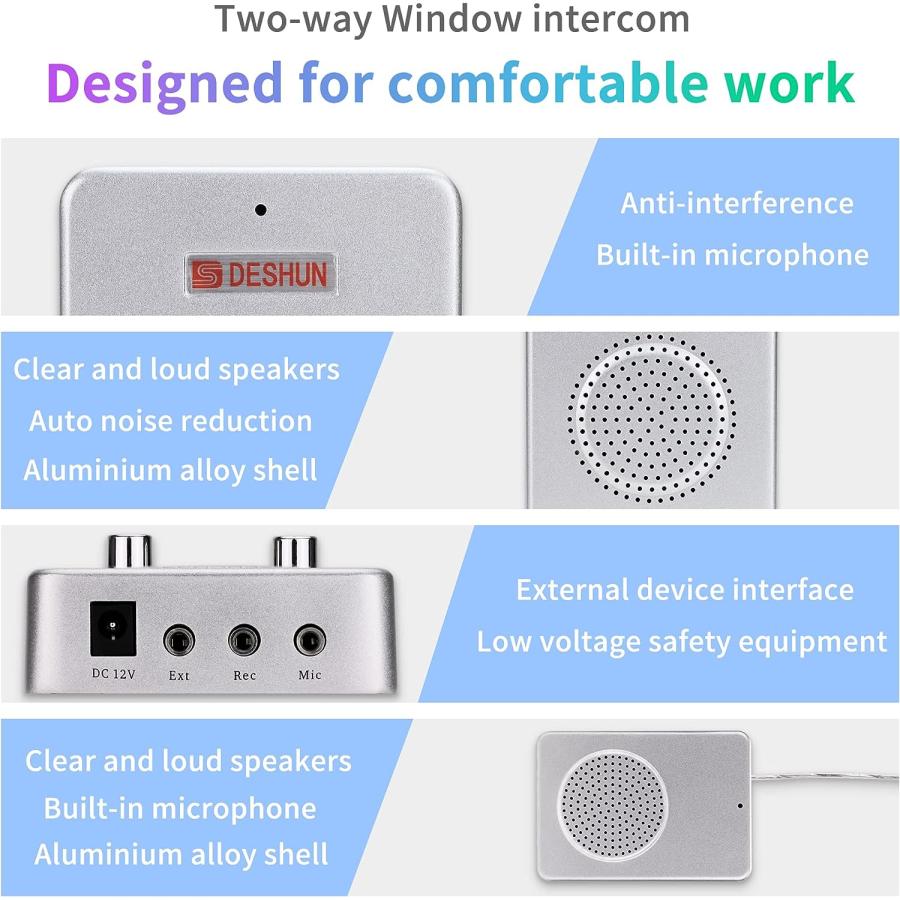 DESHUN Window intercom System Dual Way  Window Speakers  A walkie-Talkie That can be Attached to Glass Built-in Microphone  intercom System for The｜tokyootamart｜03