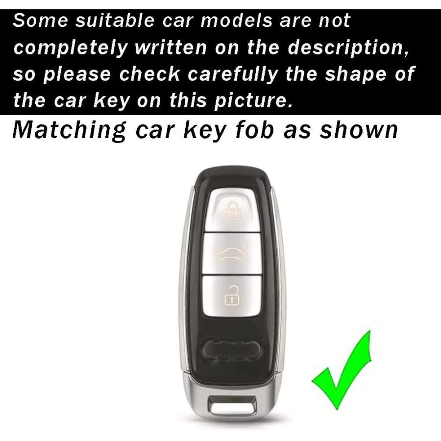 ontto Key Case Compatible with Audi 2018-2022 A6 A7 A8 E-Tron Q8 SQ8 Smart Remote Key Fob Cover Light and Glossy Anti-Scratched Purple　並行輸入品｜tokyootamart｜03