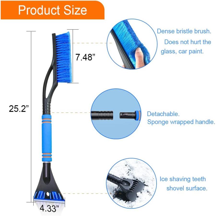 セール30％OFF Snow Brush and Detachable Ice Scraper Ice Scraper and Extendable Snow Brush with Ergonomic Foam Grip Car Exterior Accessories Fit for Cars Truck