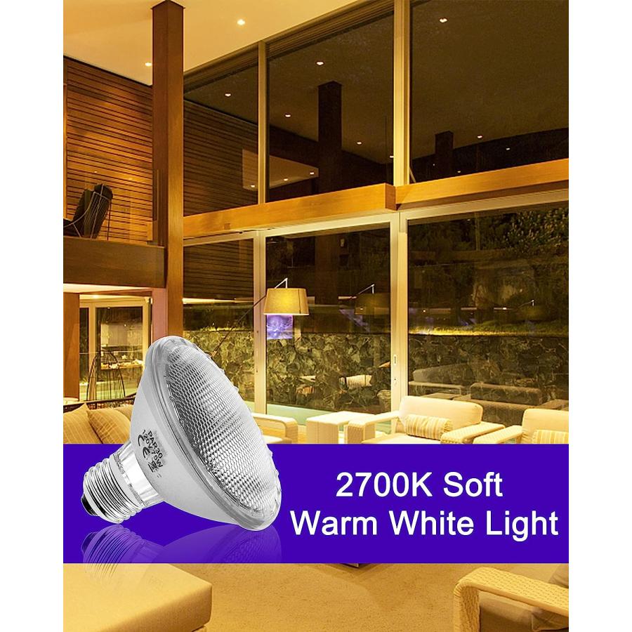 Jaenmsa Par30 75W 120V Halogen Light Bulbs Short Neck Par30 Flood Light Bulbs (6pcs)  Dimmable 3000K Warm White E26 Base  Premium Quality for Long｜tokyootamart｜04
