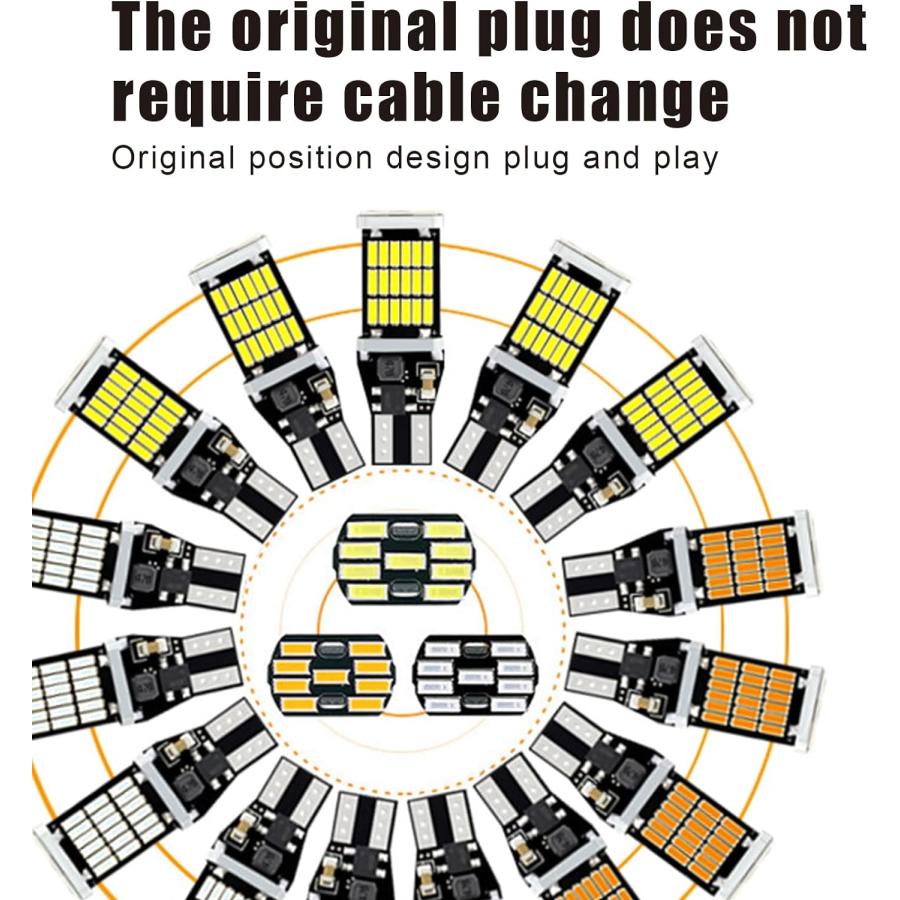 Hawyet 4個 T15-4014-45SMD 車用超高輝度リバースライト 超高輝度 ハイパワーLEDバックアップライト ユニバーサルカー警告電球 交換用 (イエローライト)｜tokyootamart｜04