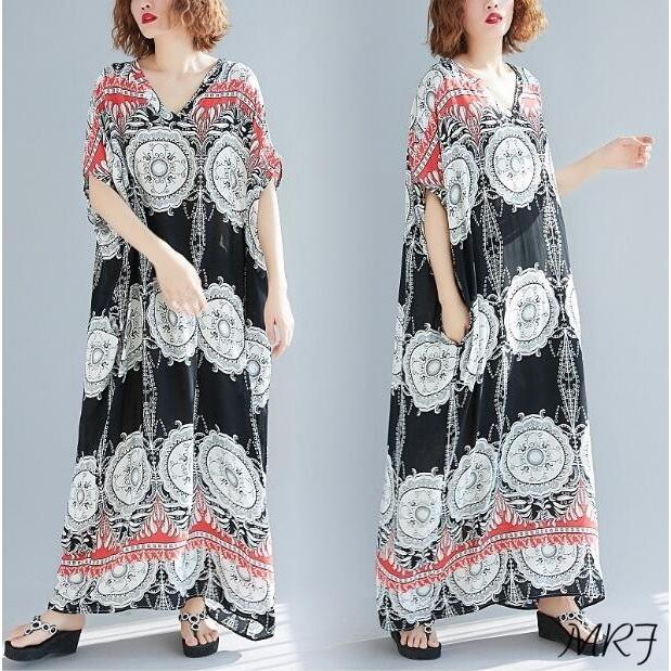 ワンピース レディース コットン 森ガール ナチュラル ゆったり 体型カバー マキシワンピース ロング 半袖 綿 大きいサイズ ボヘミア風 夏 Kasa 264 Tokyoplenza 通販 Yahoo ショッピング