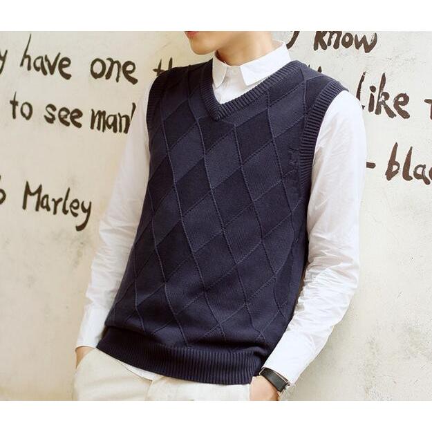 メンズニットベスト アーガイルケーブル ビジネス プルオーバーvネック紳士服ニットベスト 通勤メンズセーター カットソー Lx 41 Tokyoplenza 通販 Yahoo ショッピング