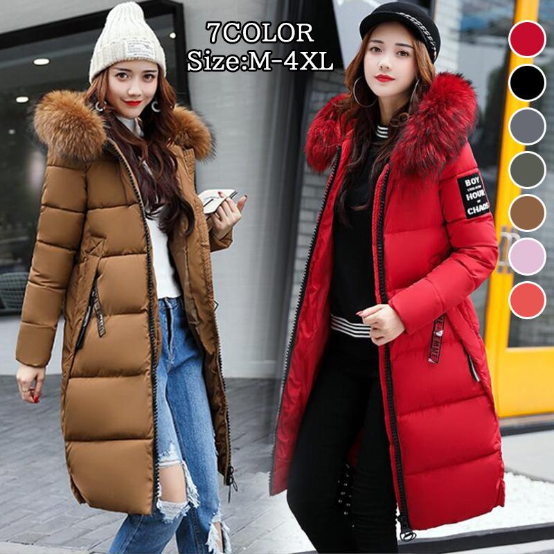 中綿コート レディース ふわふわファー付き ダウン綿コート ロング丈 ブランド品専門の 厚手 冬服 暖かい 通勤 アウター 大きいサイズ 防寒