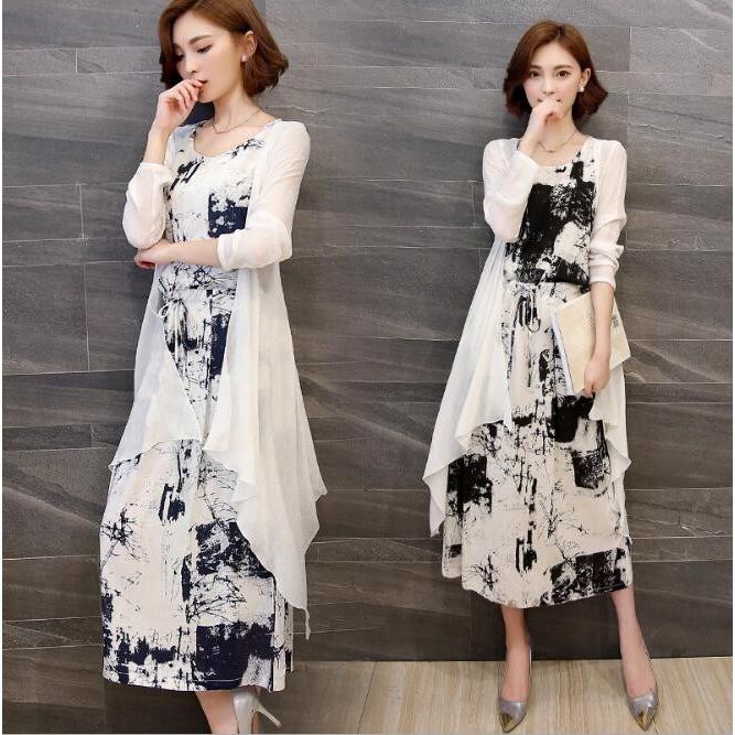 ワンピース レディース マキシ丈 ノースリーブワンピース カーディガン 2点セット 綿麻 ロング 大きいサイズ 大人 通勤 旅行 春夏 Lx418 Tokyoplenza 通販 Yahoo ショッピング