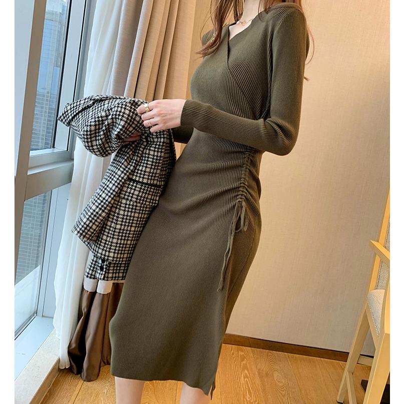 ニットワンピース 40代 秋冬 オシャレ ミディアム きれいめ 長袖 大人