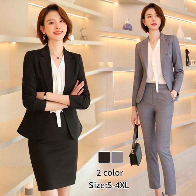 パンツセット レディース スーツセット 事務服 フォーマル 細身